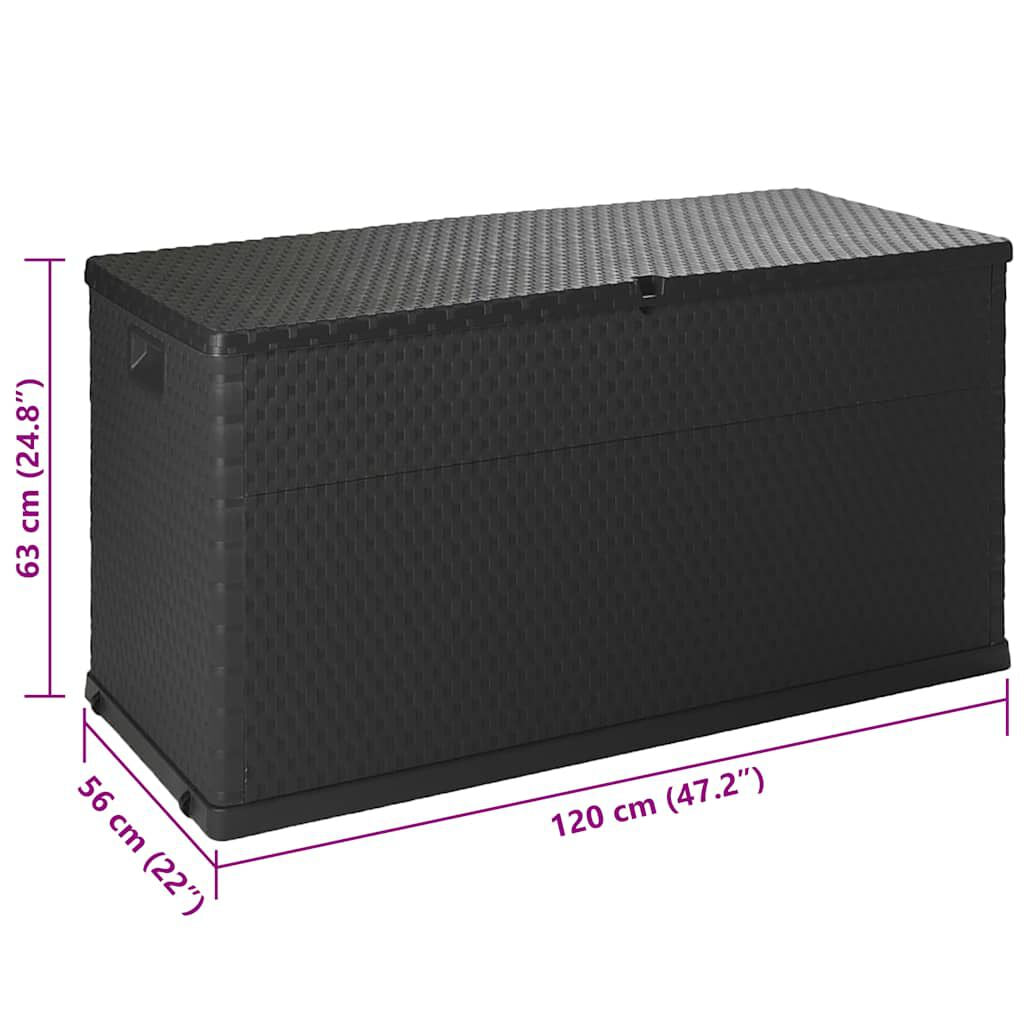 Garten-Aufbewahrungsbox Anthrazit 120X56X63 Cm PP Rattan