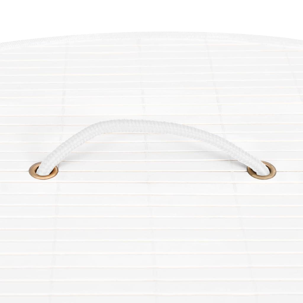 Eck-Wäschekorb Bambus Weiß 60 L