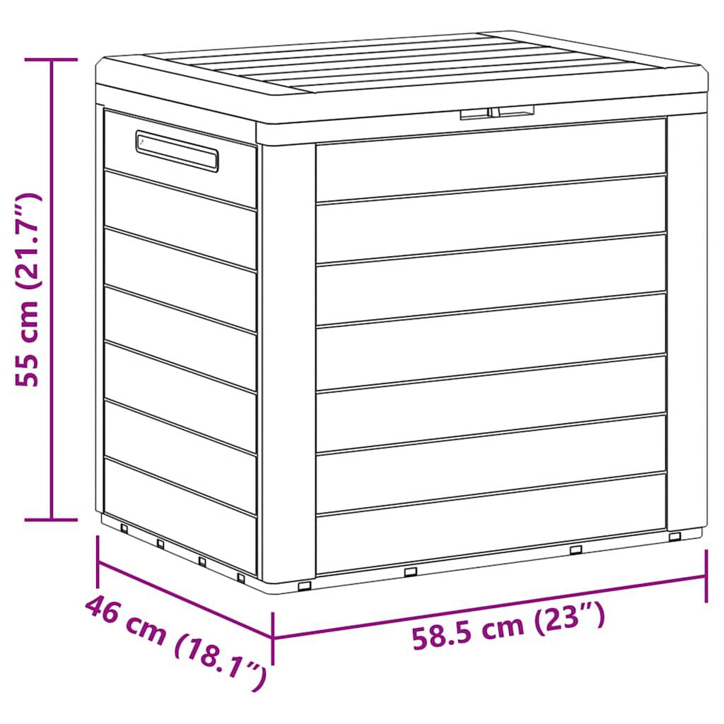 Gartentruhe Anthrazit 58,5X46X55 Cm Polypropylen