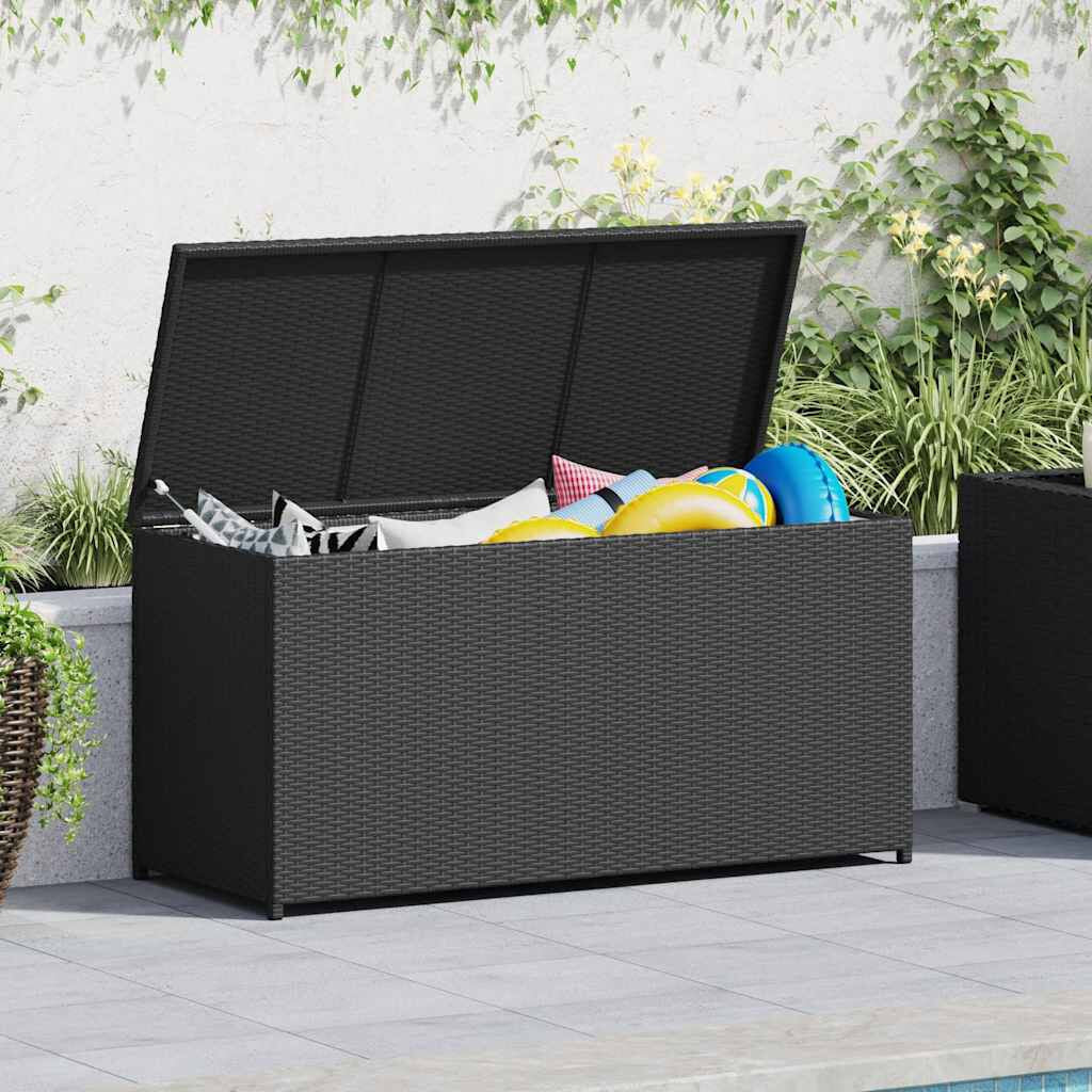 Garten-Auflagenbox Schwarz 120X50X60 Cm Poly Rattan
