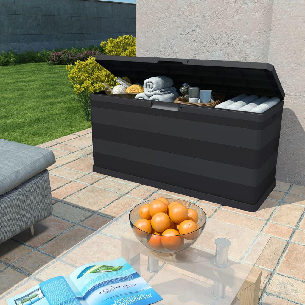 Gartenbox Schwarz 117×45×56 Cm