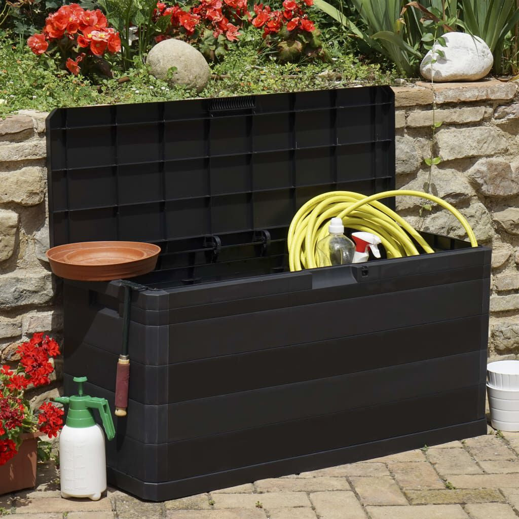 Gartenbox Schwarz 117×45×56 Cm
