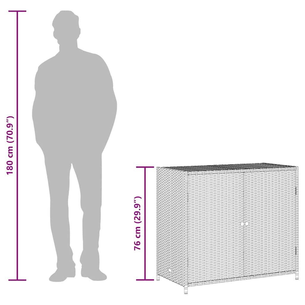 Gartenschrank Schwarz 83X45X76 Cm Poly Rattan