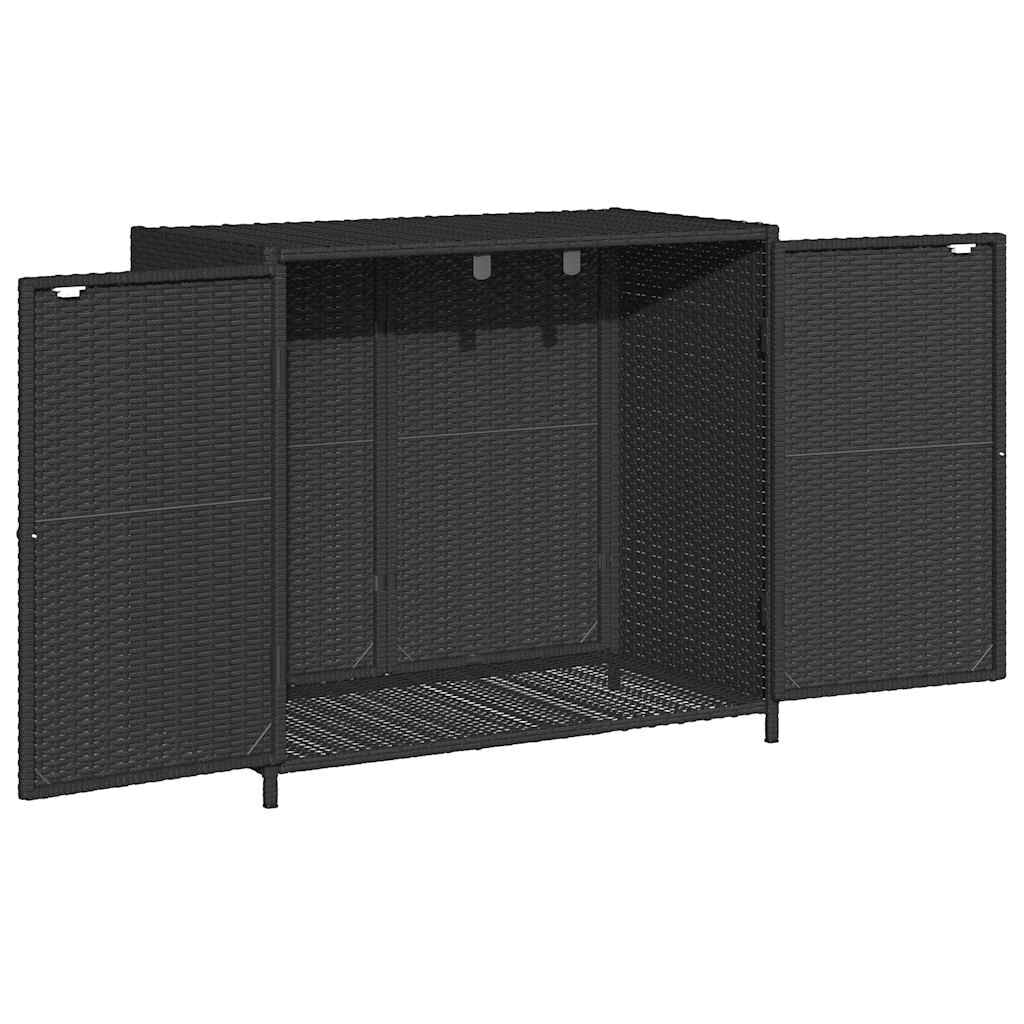 Gartenschrank Schwarz 83X45X76 Cm Poly Rattan
