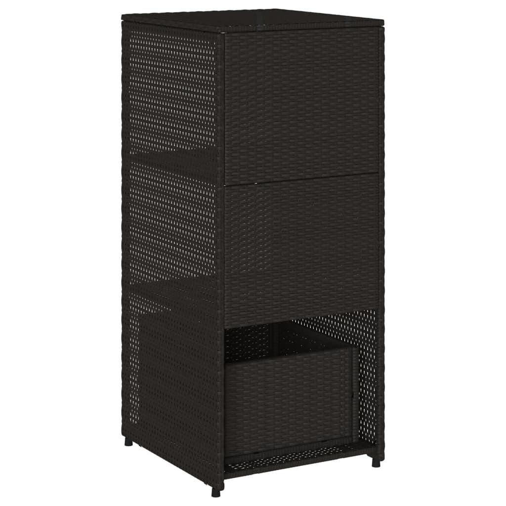 Gartenschrank Schwarz 50X55X115 Cm Poly Rattan