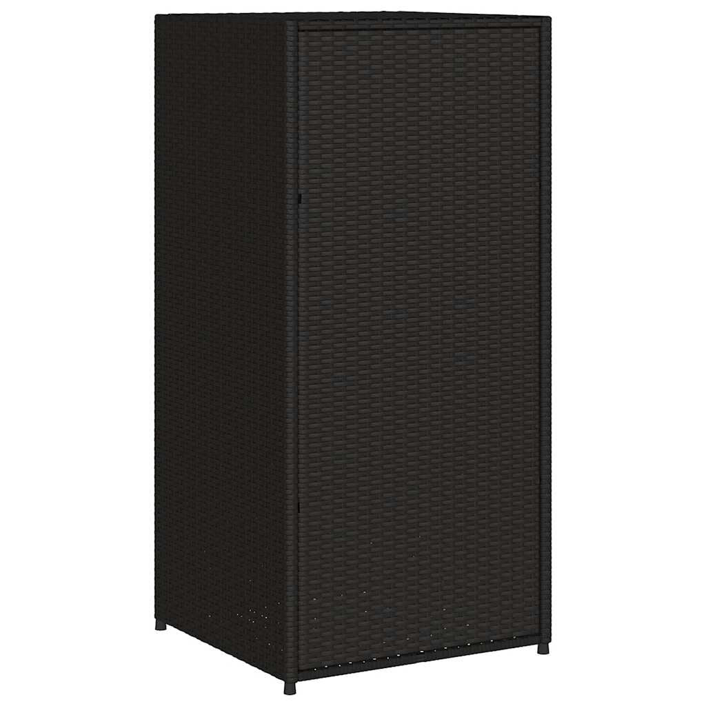 Gartenschrank Schwarz 55X55X111 Cm Poly Rattan