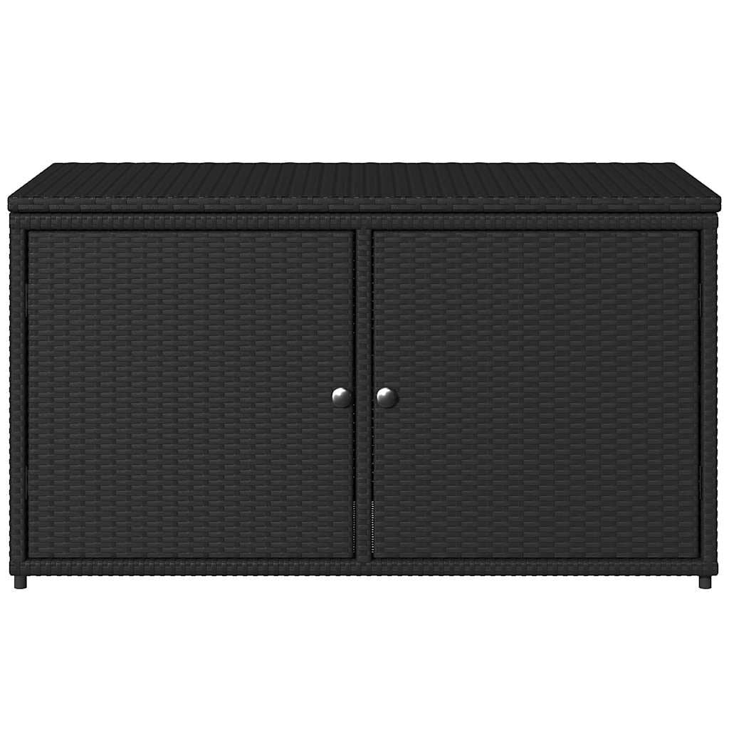 Gartenschrank Schwarz 110X55X60,5 Cm Poly Rattan