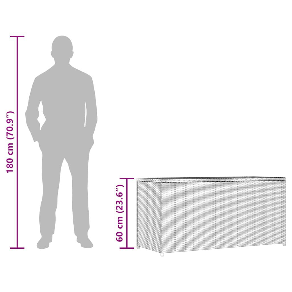 Garten-Auflagenbox Schwarz 120X50X60 Cm Poly Rattan