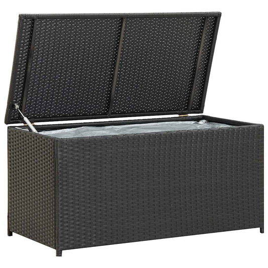 Gartenbox Poly Rattan 100X50X50 Cm Schwarz