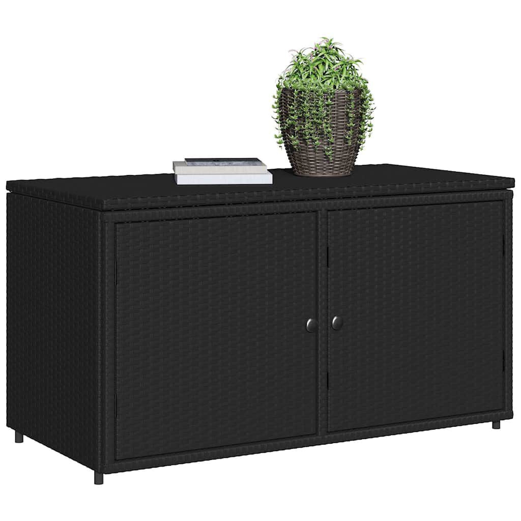 Gartenschrank Schwarz 110X55X60,5 Cm Poly Rattan