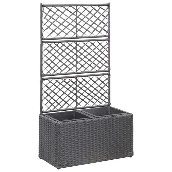 Polyrattan Planter Box with Trellis